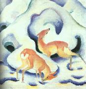 Franz Marc Deer in the Snow oil painting reproduction